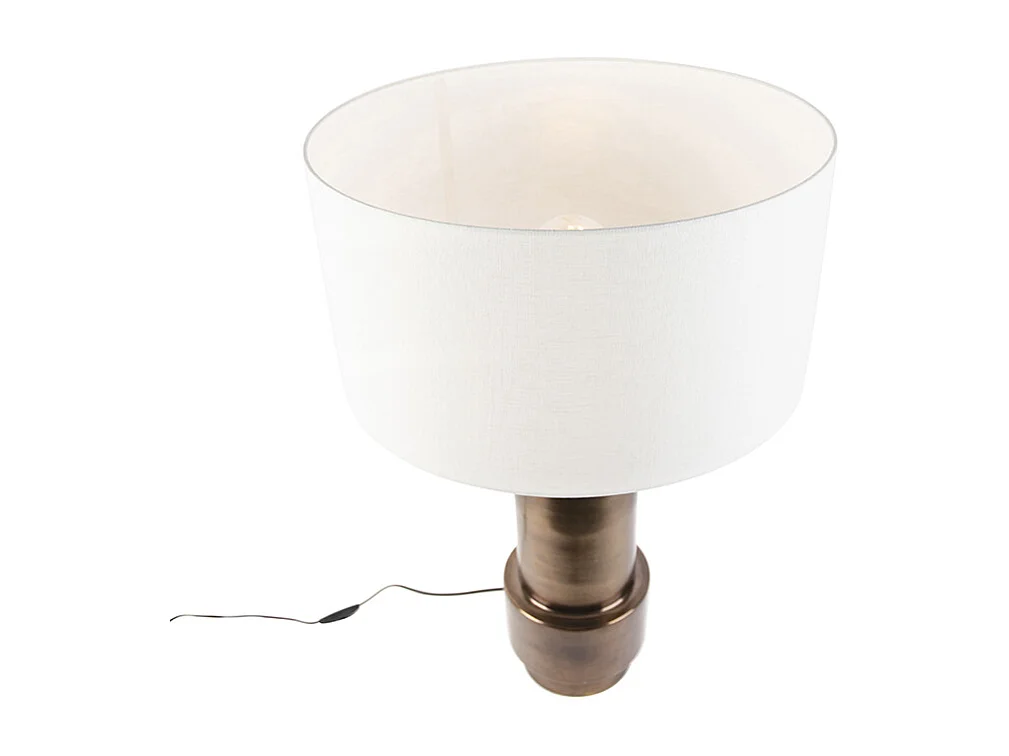 Lampe de table Art Deco avec abat-jour blanc 50 cm - Bruut
