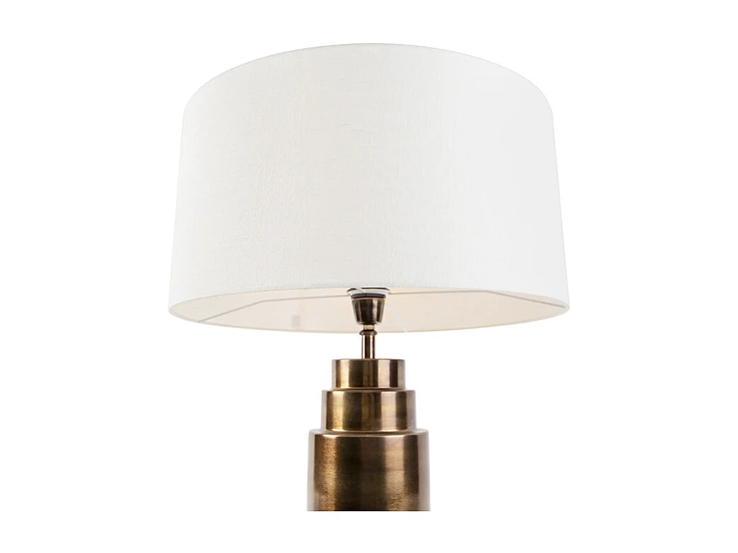 Lampe de table Art Déco avec abat-jour blanc 50 cm - Bruut