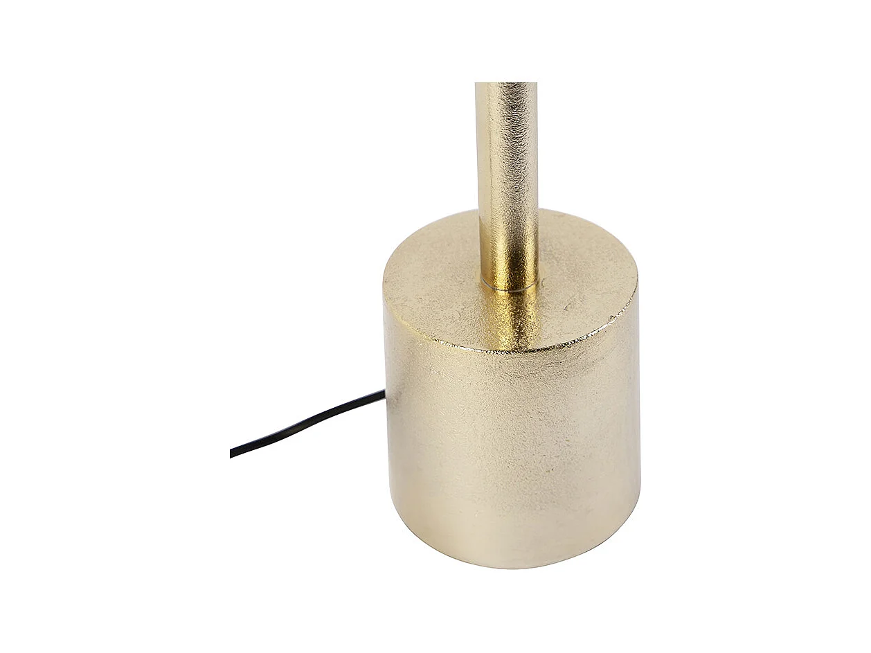 Lampe de table Art déco avec abat-jour en velours rose doré 50 cm - Diverso