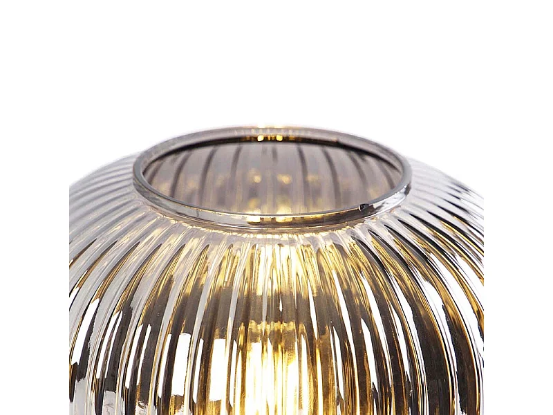 Lampe de table Art Déco noire avec verre fumé - Karel