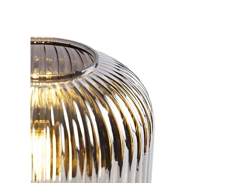 Lampe de table Art déco noire avec verre fumé - Karel