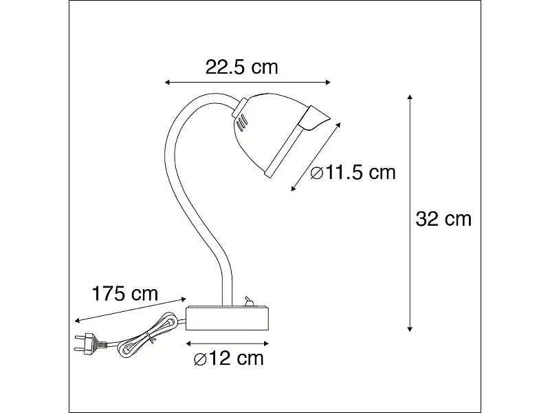Lampe de table rustique brun rouille - Rax