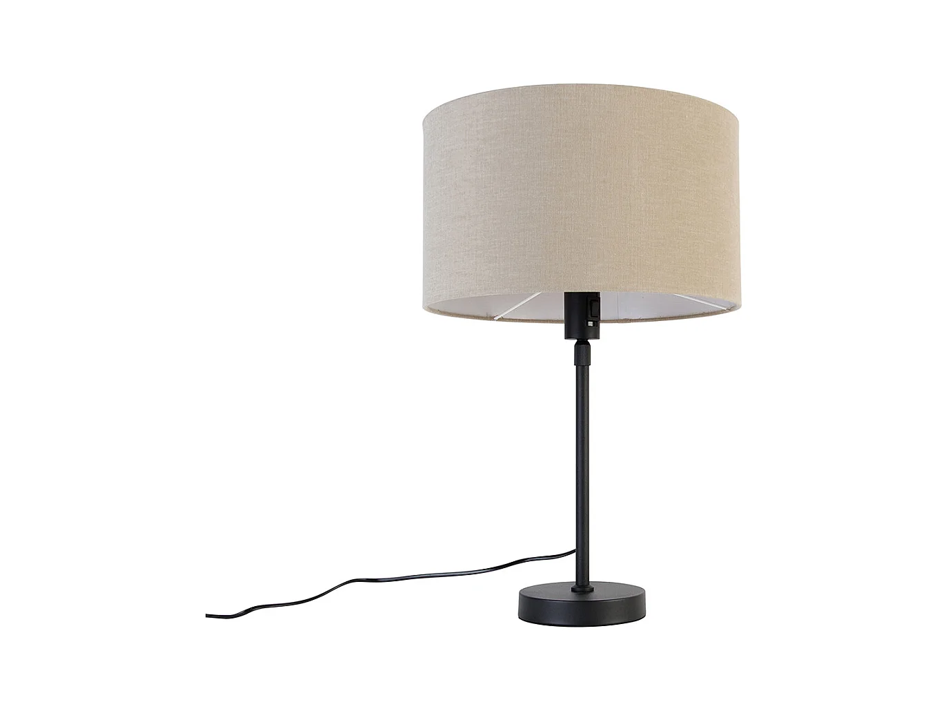 Lampe à poser noire orientable avec abat-jour marron clair 35 cm - Parte