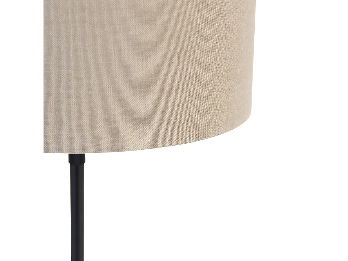 Lampe de table noire réglable avec abat-jour marron clair 35 cm - Parte