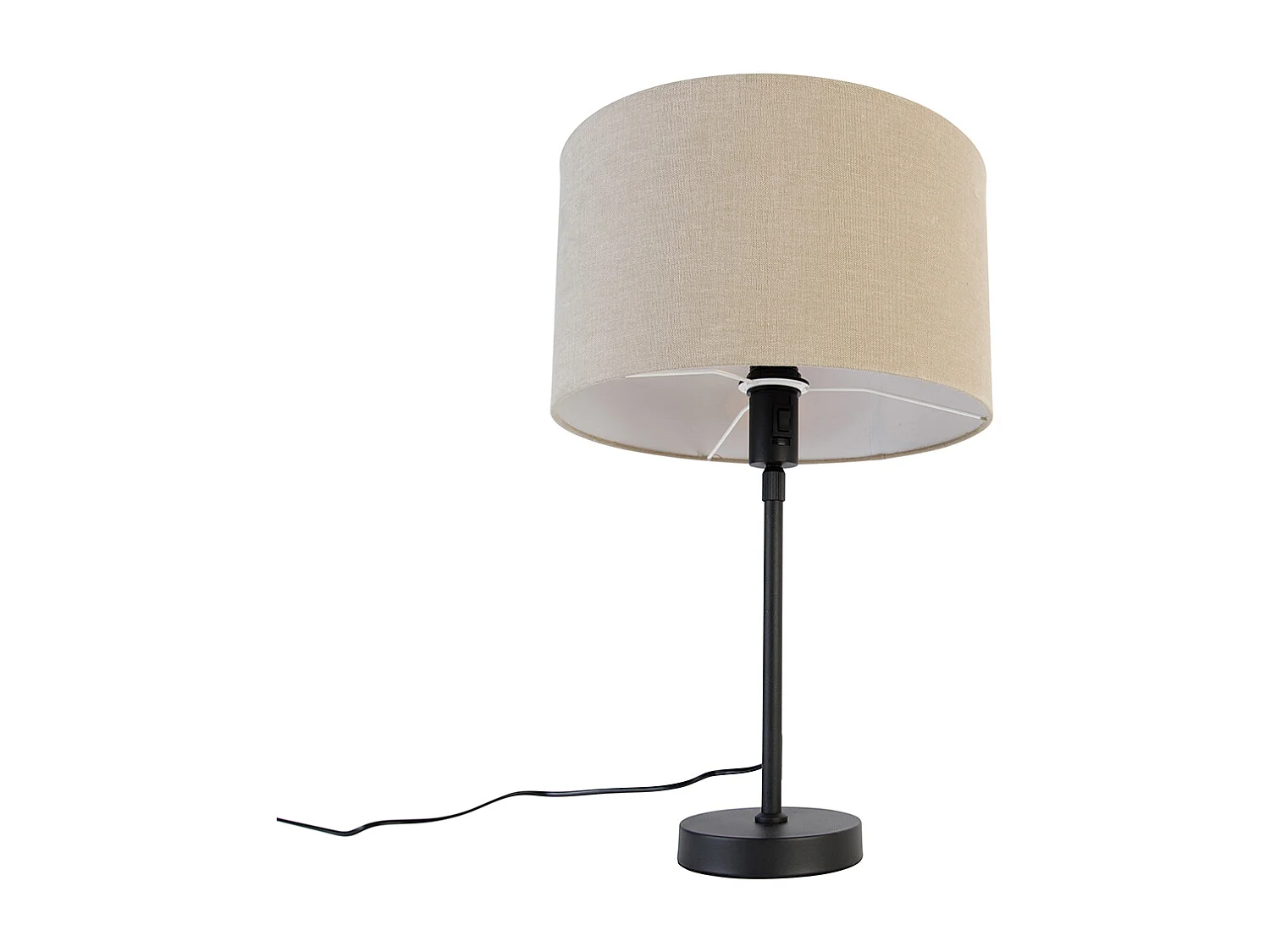 Lampe de table noire réglable avec abat-jour marron clair 35 cm - Parte