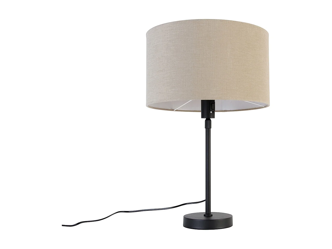 Lampe de table noire réglable avec abat-jour marron clair 35 cm - Parte