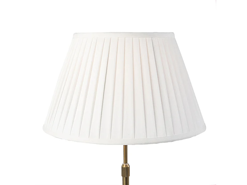 Lampe de table en bronze avec abat-jour plissé blanc 35cm - Parte