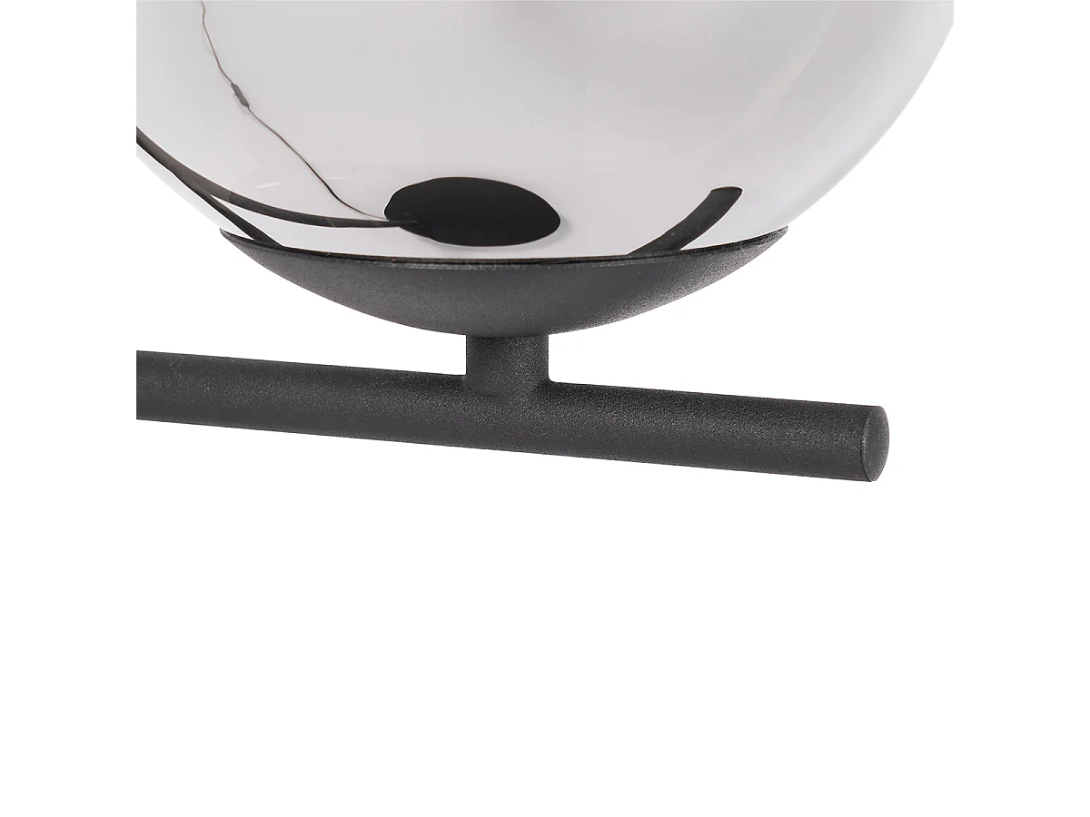 Lampe de table Art Déco noire et verre fumé - Flore