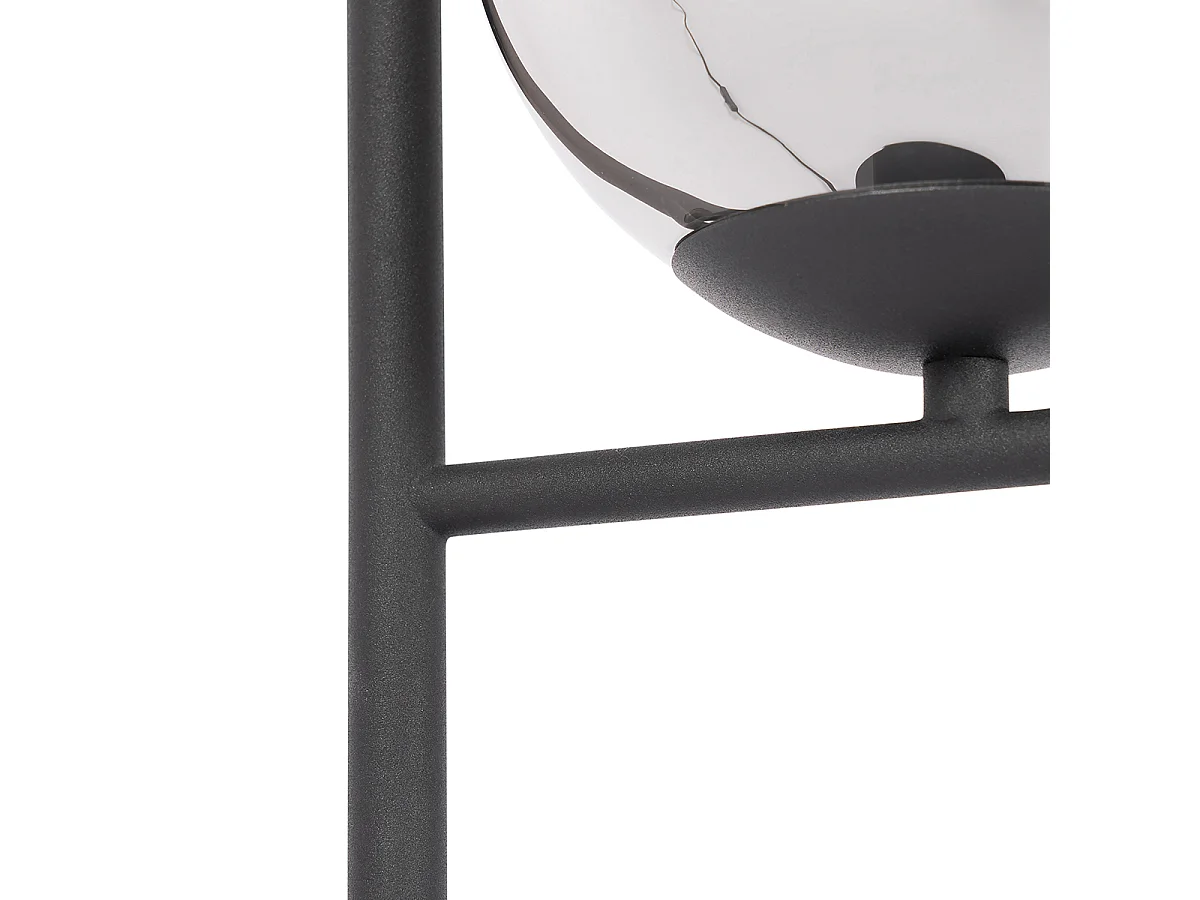 Lampe de table Art Déco noire et verre fumé - Flore