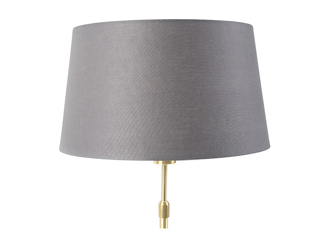Lampe de table or / laiton avec abat-jour lin gris 35 cm - Parte
