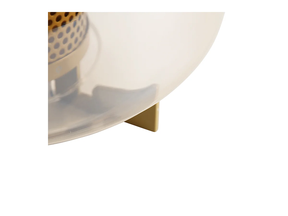 Lampe de table Art Déco or avec verre ambré 30 cm - Kevin