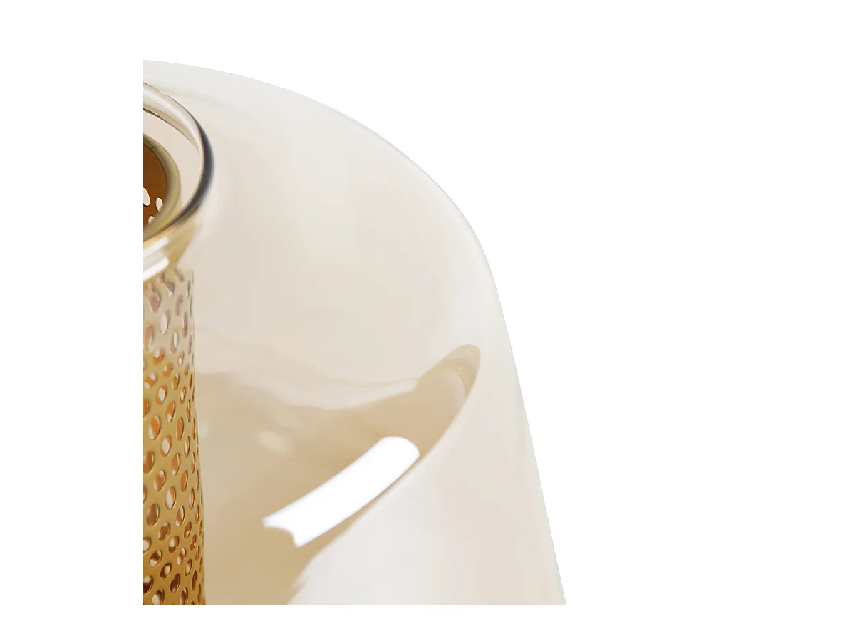 Lampe de table Art Déco or avec verre ambré 30 cm - Kevin