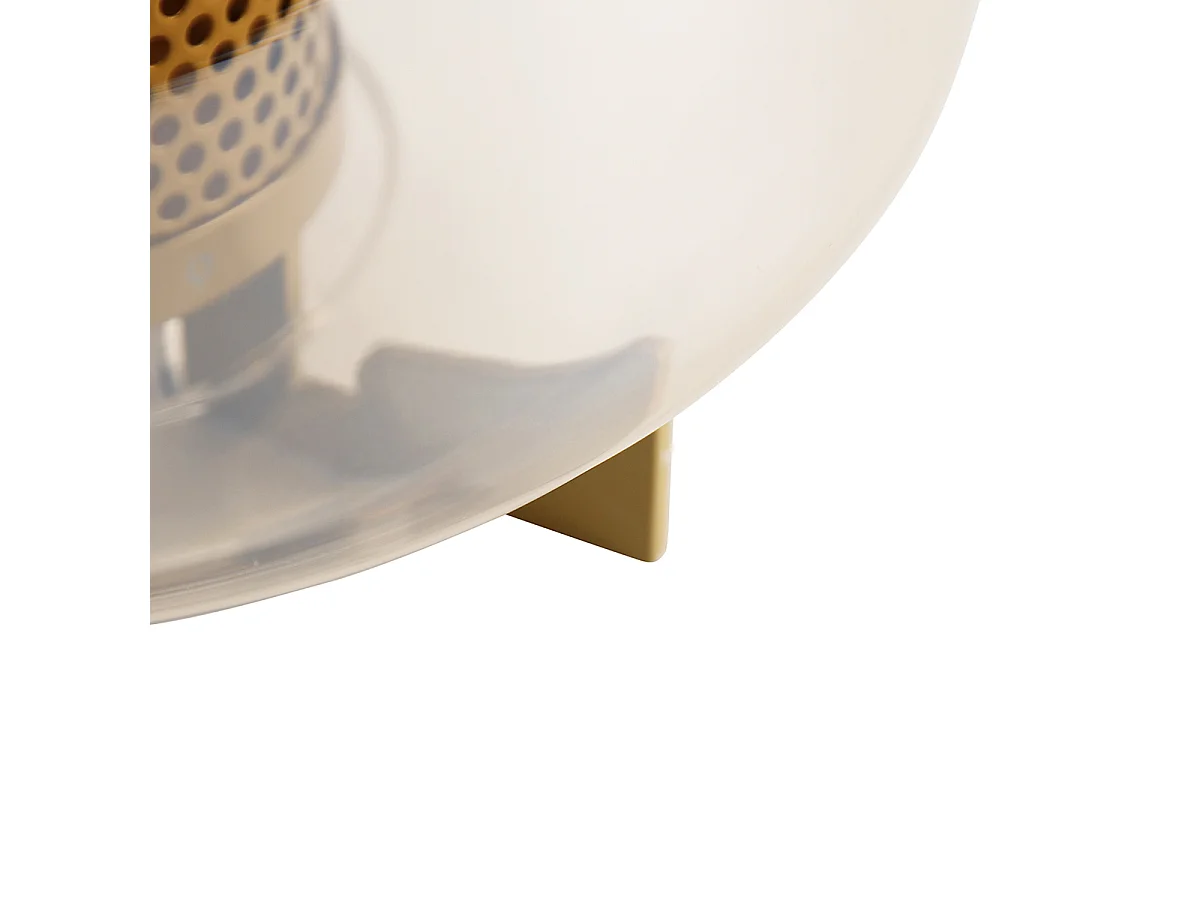 Lampe de table Art déco dorée avec verre ambre 30 cm - Kevin