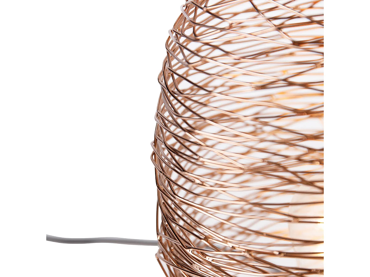 Lampe de table design cuivre avec noir 30 cm - Sarella