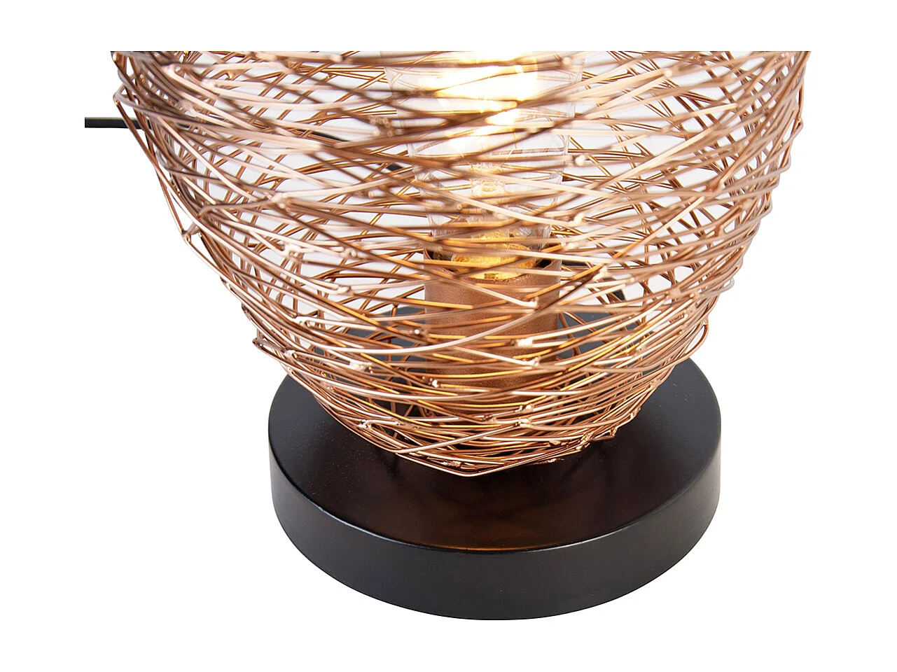 Lampe de table design cuivre avec noir 30 cm - Sarella