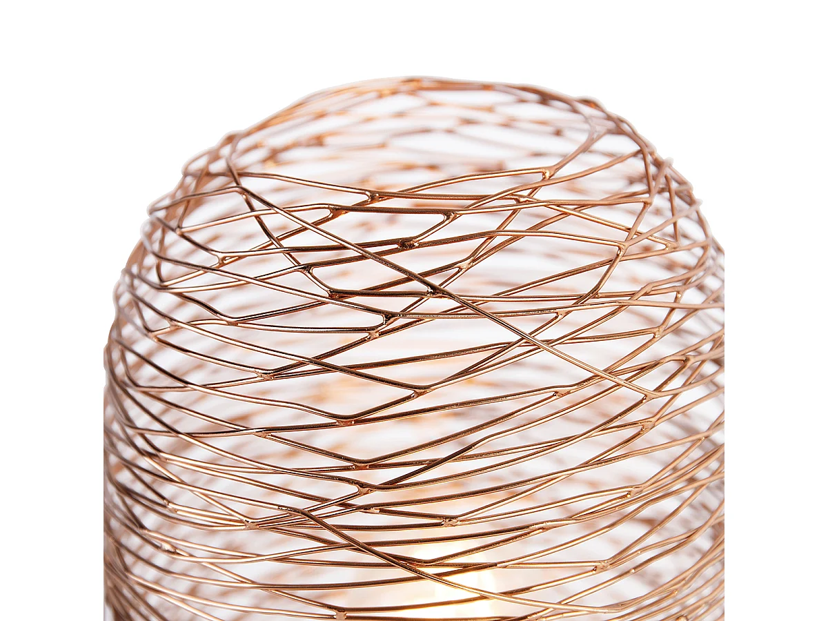 Lampe de table design cuivre avec noir 30 cm - Sarella