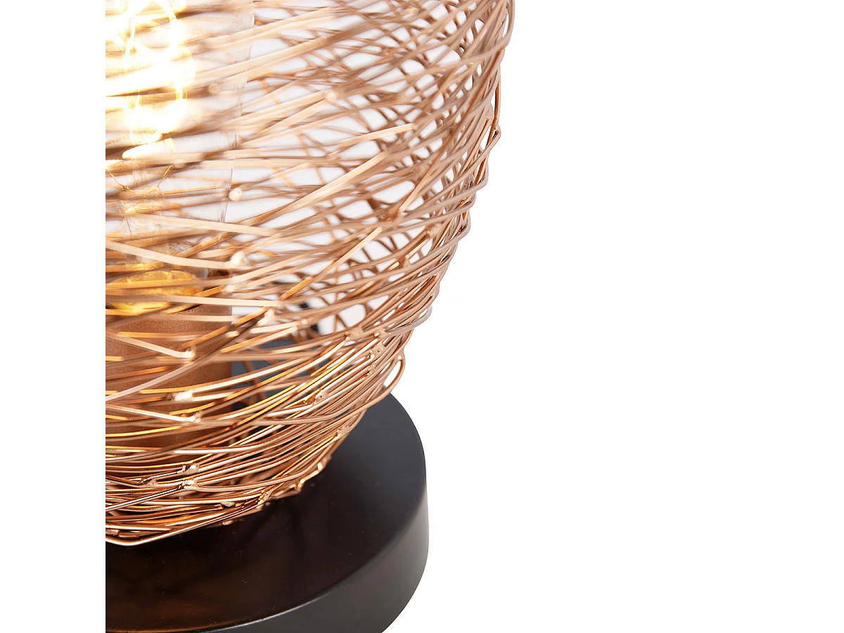 Lampe de table design cuivre avec noir 30 cm - Sarella