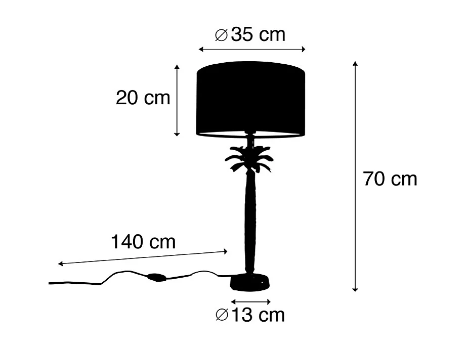 Lampe de table Art Déco en bronze avec abat-jour en velours rouge 35 cm - Areka