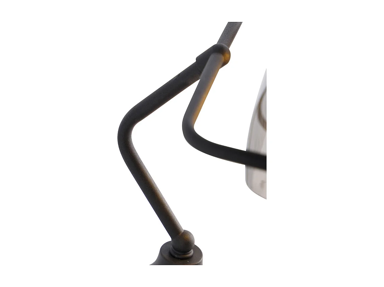 Lampe de notaire classique noire avec verre miroir fumé - Banker