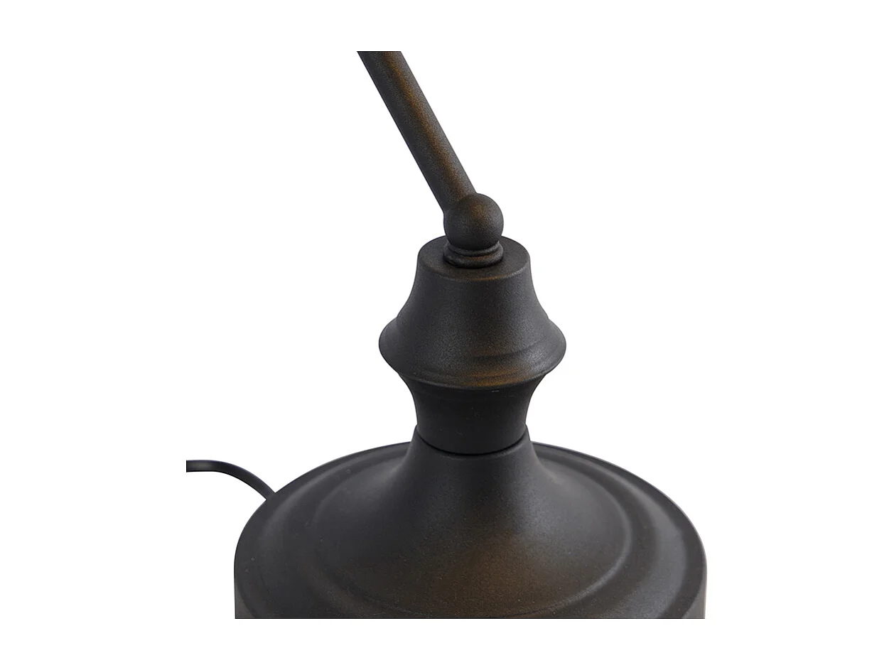 Lampe de notaire classique noire avec verre miroir fumé - Banker