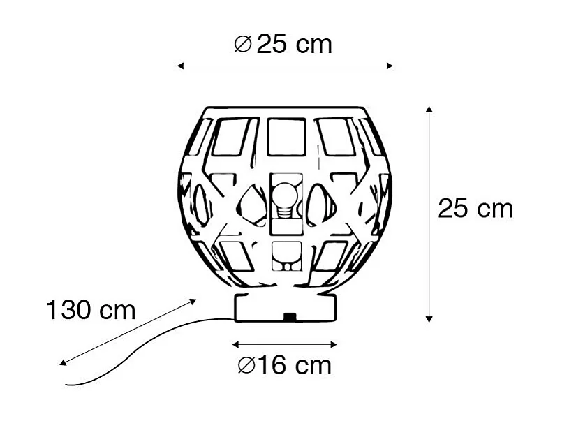 Lampe de table industrielle noire - Bobby