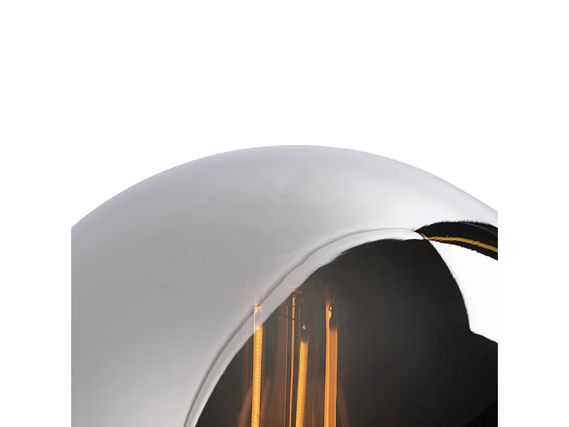 Lampe de table Art Déco noire avec verre fumé - Pallon