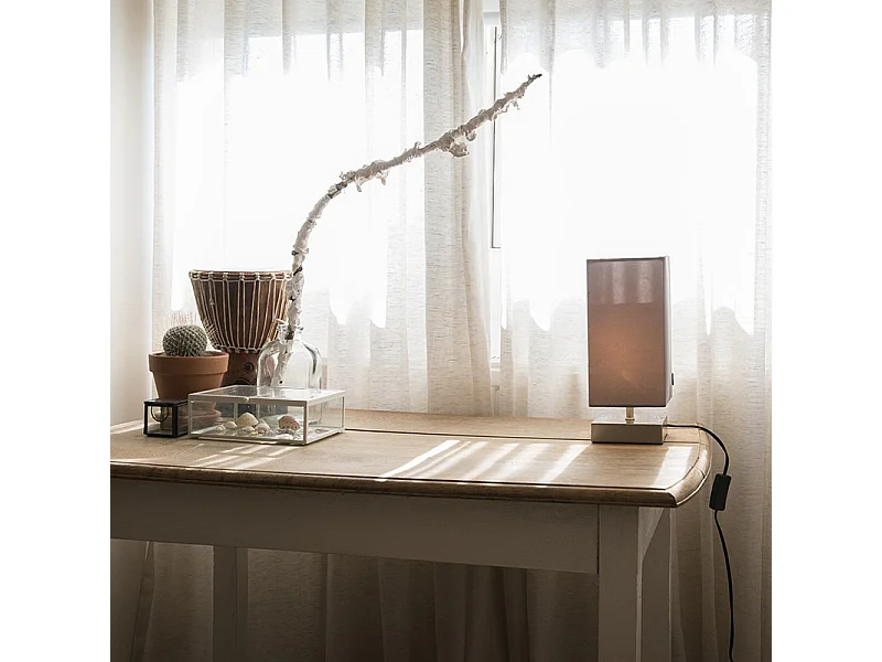 Lampe de table moderne grise avec acier - Milo