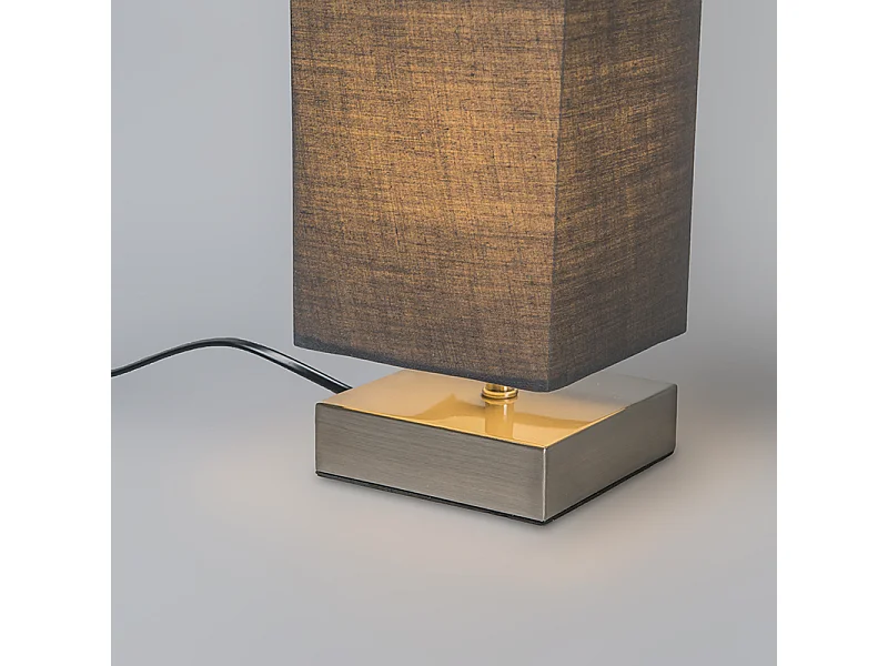 Lampe de table moderne grise avec acier - Milo