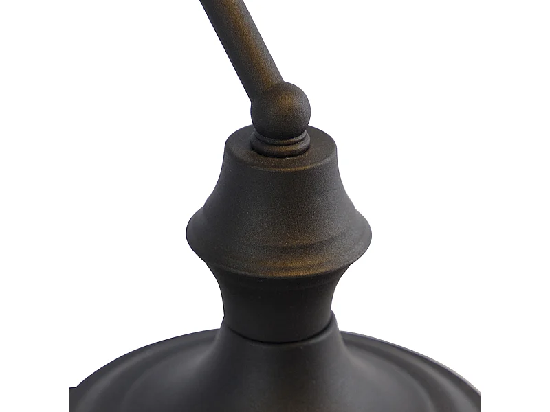 Lampe de notaire classique noire avec verre opale - Banker