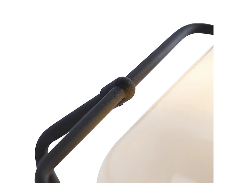 Lampe de notaire classique noire avec verre opale - Banker