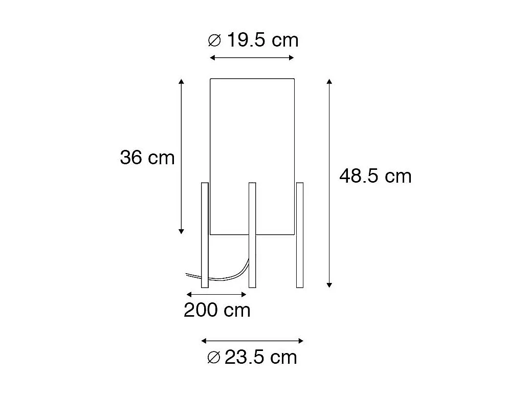 Lampe de table moderne noire avec abat-jour en velours noir - Rich