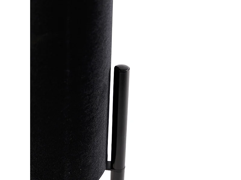 Lampe de table moderne noire avec abat-jour en velours noir - Rich