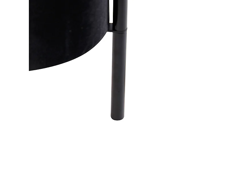 Lampe de table moderne noire avec abat-jour en velours noir - Rich
