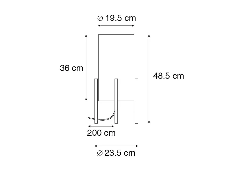 Lampe de table moderne noire avec abat-jour en velours noir - Rich