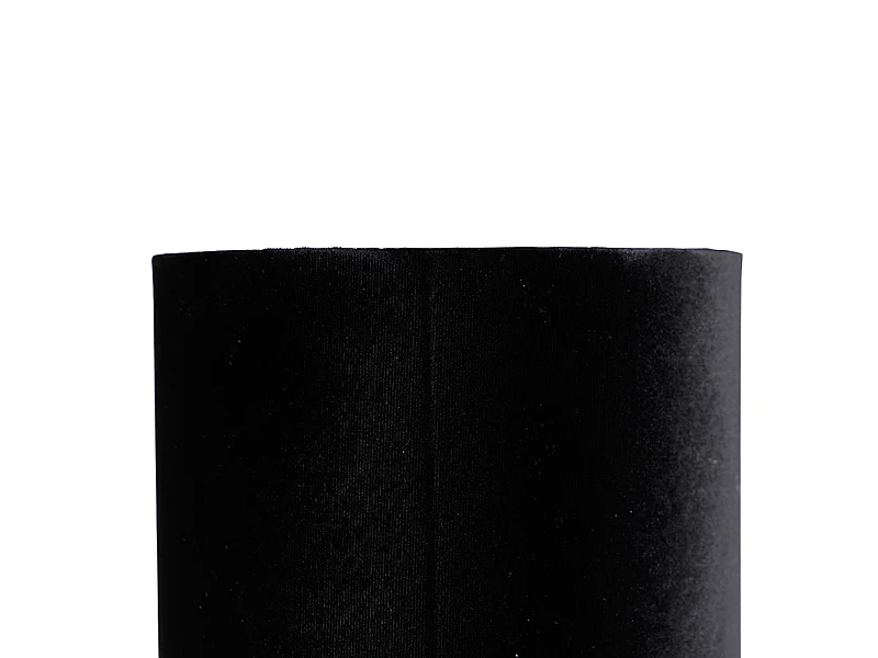 Lampe de table moderne noire avec abat-jour en velours noir - Rich