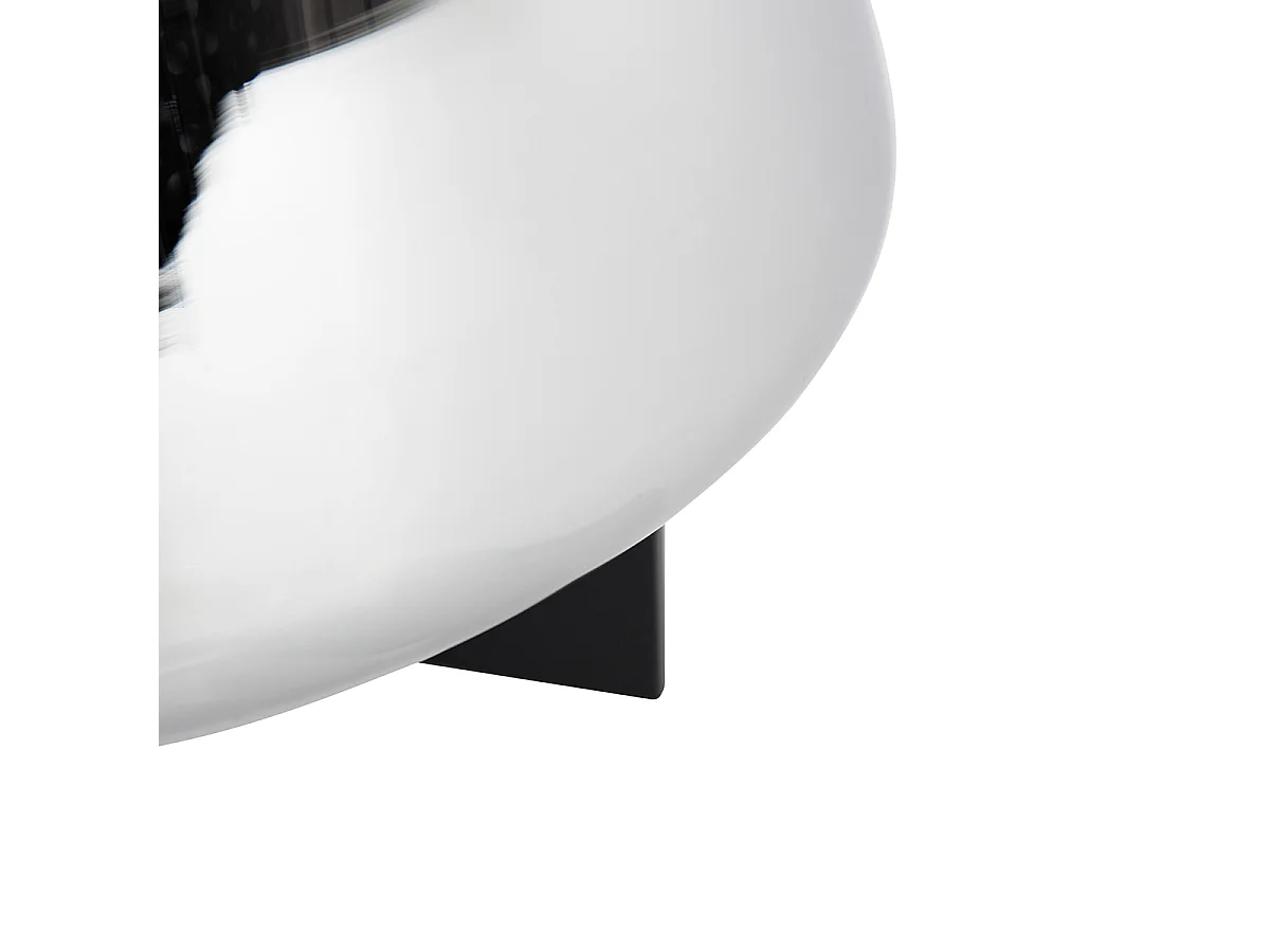 Lampe de table Art Déco noire avec verre fumé 30 cm - Kevin