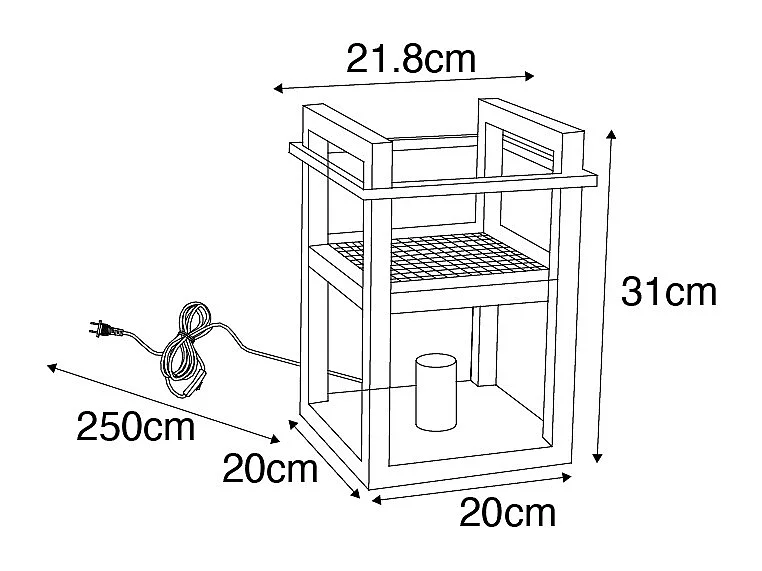 Lampe de table industrielle noire - Cage Rack