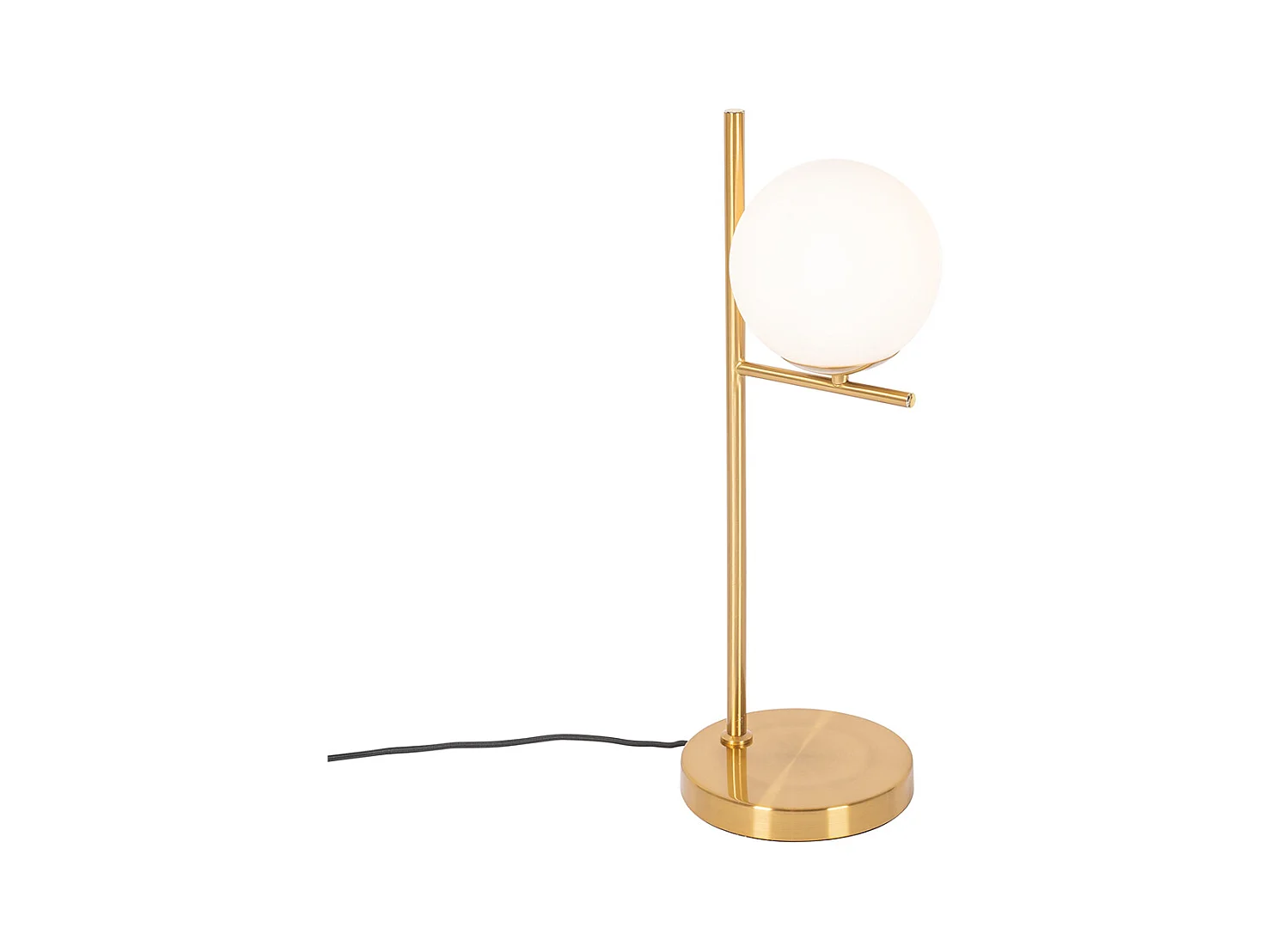 Lampe de table Art Déco or et verre opale - Flore