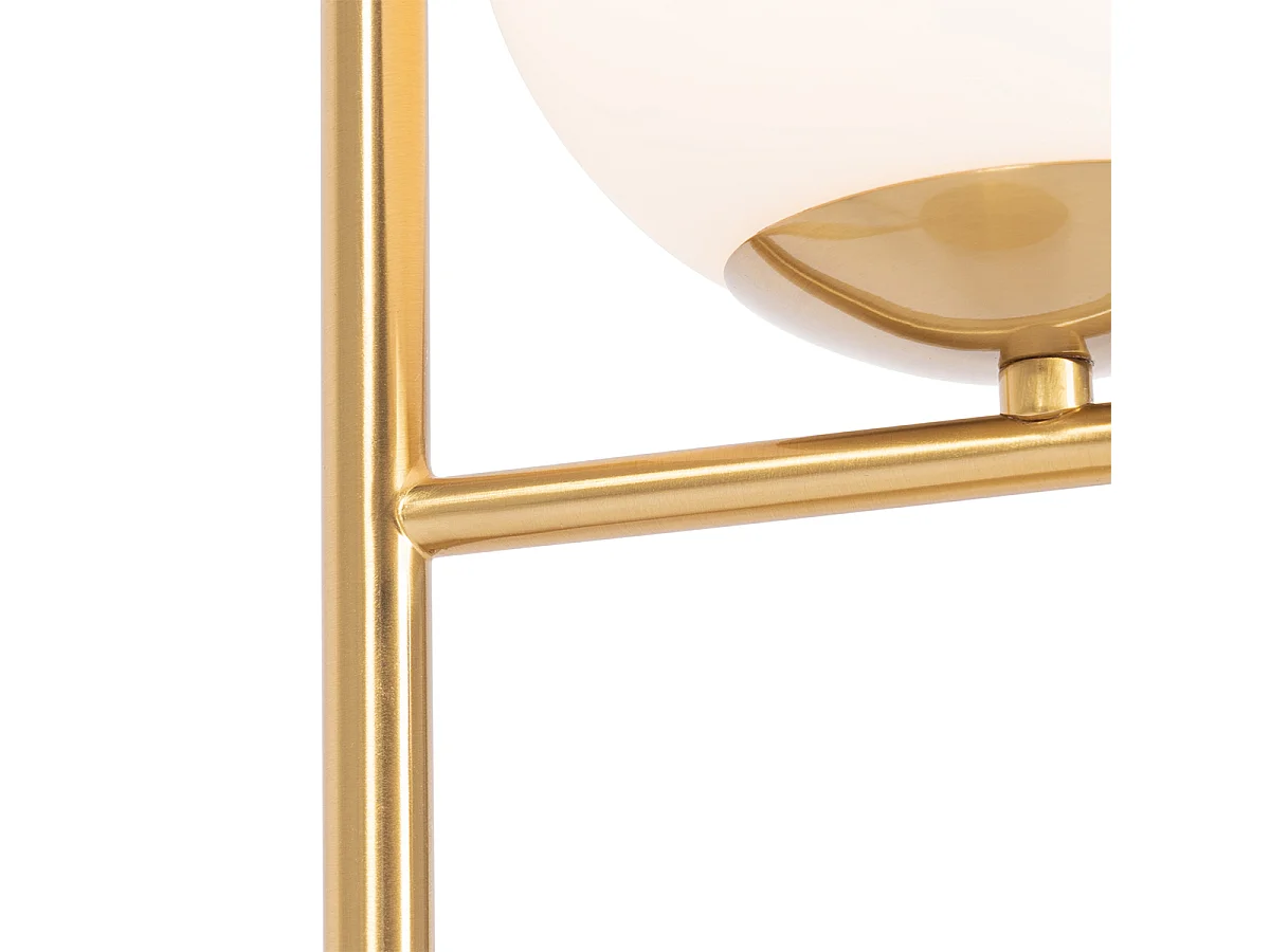 Lampe de table Art déco dorée et verre opale - Flore