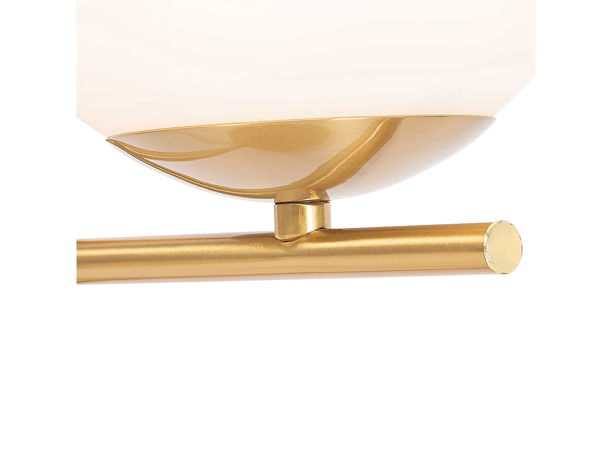 Lampe de table Art déco dorée et verre opale - Flore