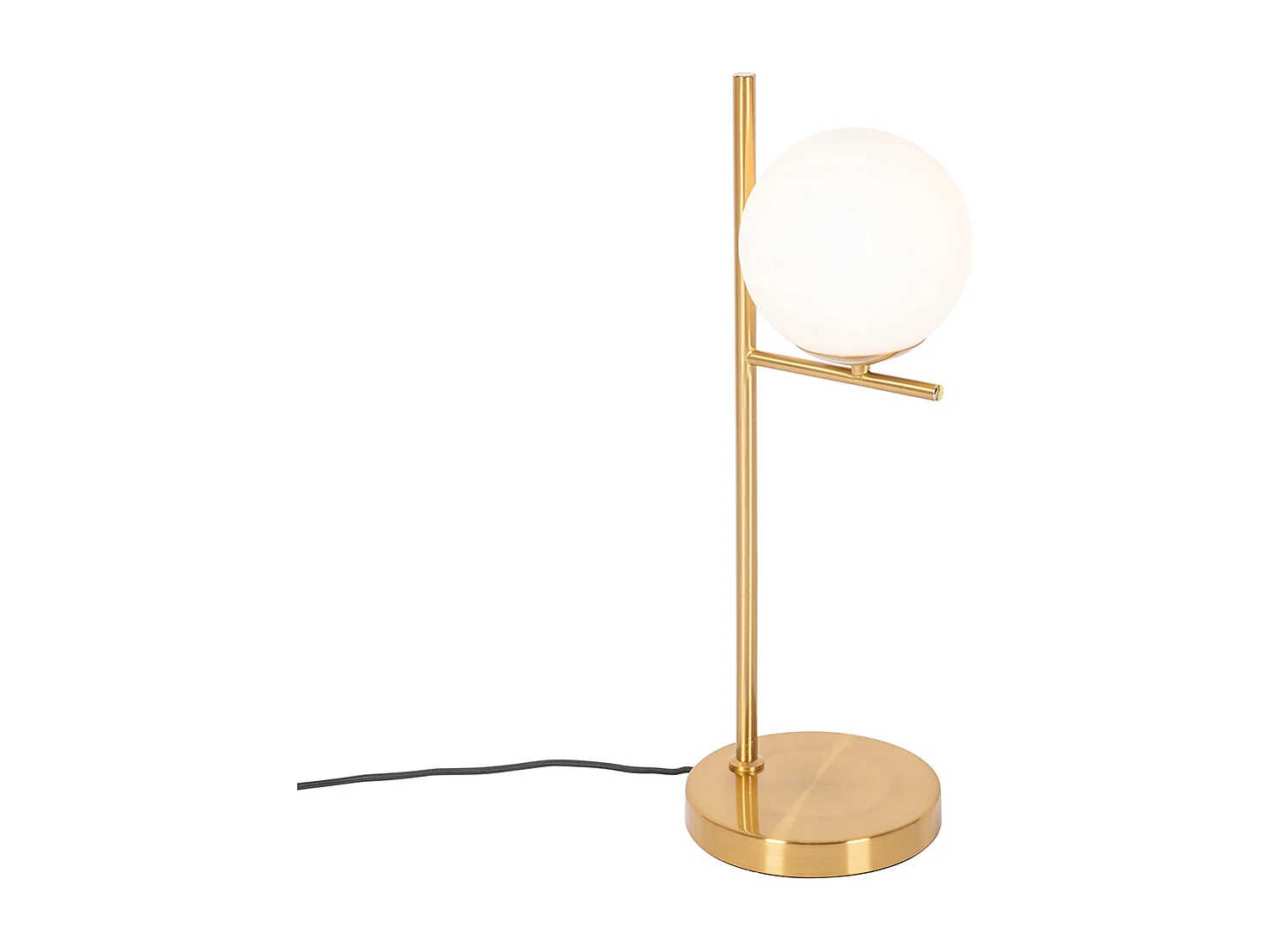Lampe de table Art déco dorée et verre opale - Flore