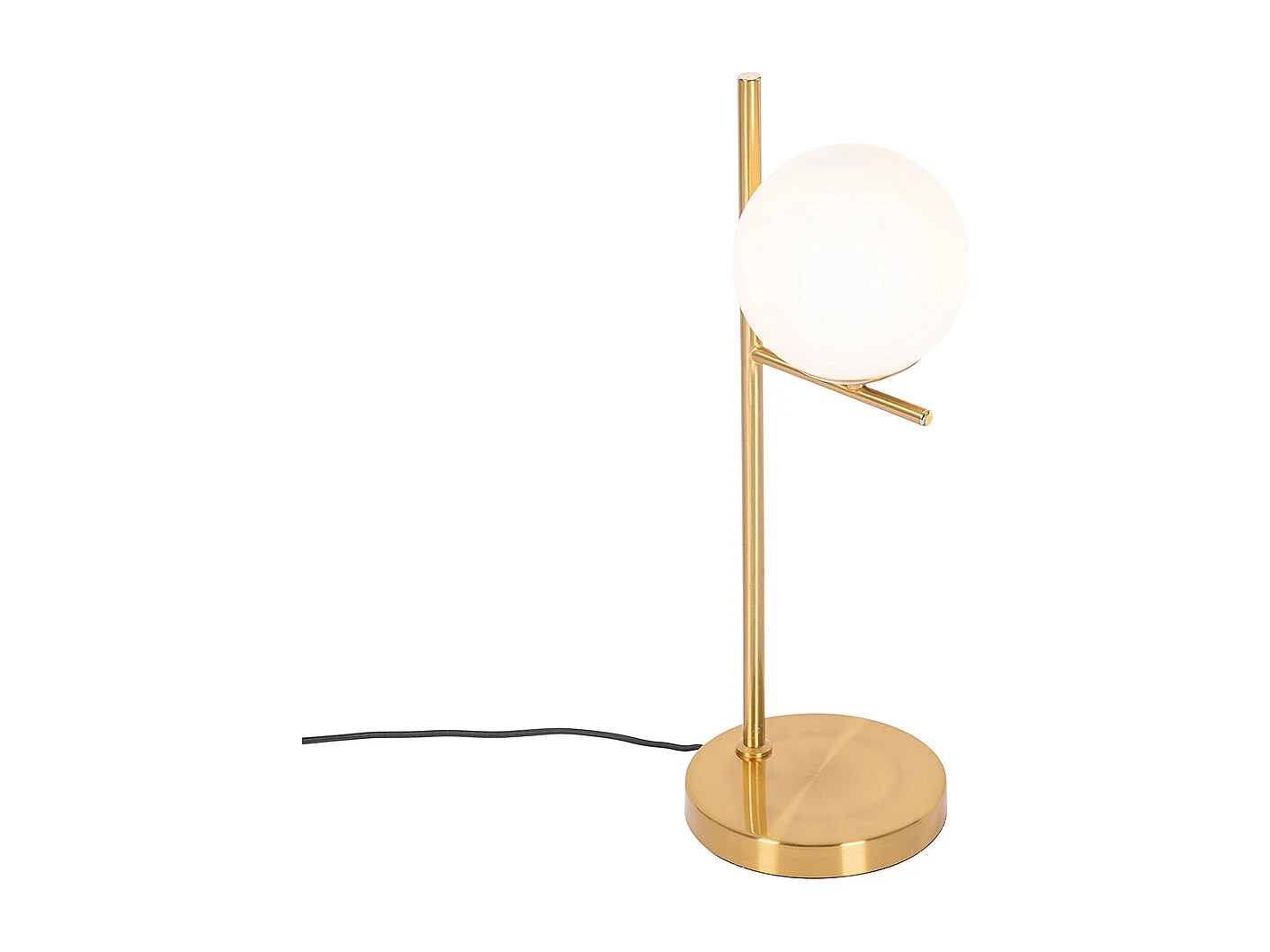Lampe de table Art déco dorée et verre opale - Flore