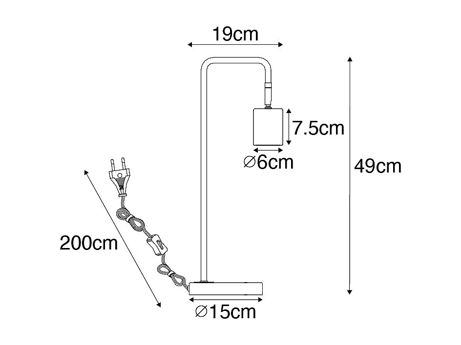 Lampe de table moderne en laiton réglable - Java