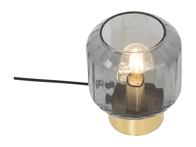 Lampe de table moderne en laiton avec verre fumé - Stiklo