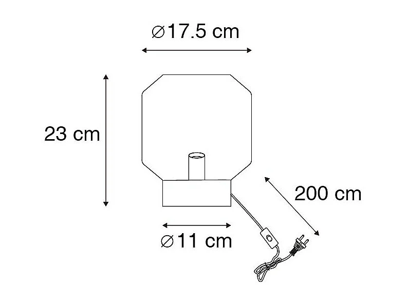 Lampe de table moderne en laiton avec verre fumé - Stiklo