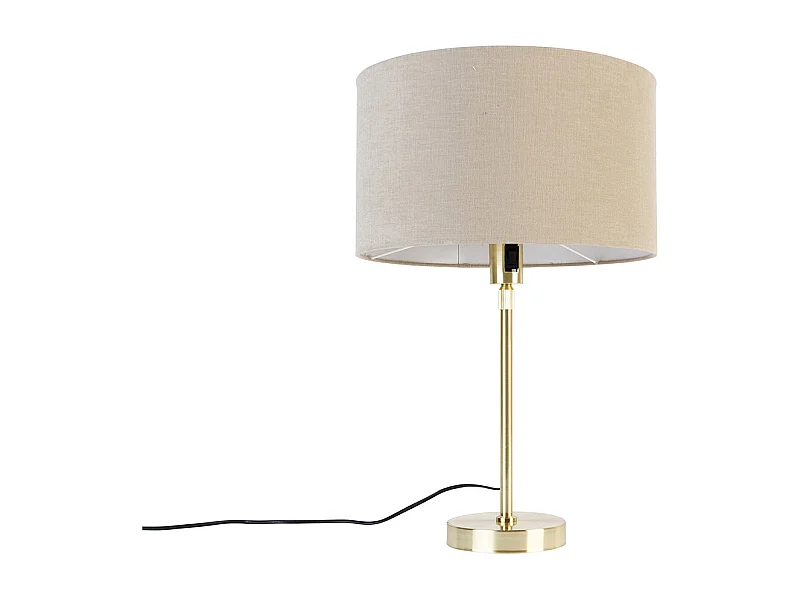 Lampe à poser dorée orientable avec abat-jour marron clair 35 cm - Parte