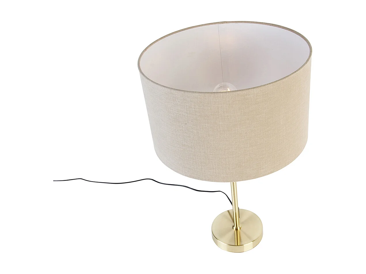 Lampe à poser dorée orientable avec abat-jour marron clair 35 cm - Parte
