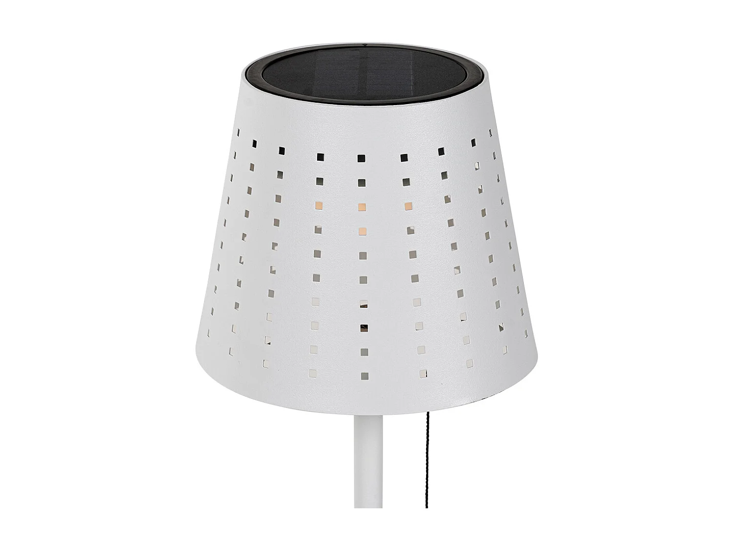 Lampe de table d'extérieur blanche avec LED dimmable en 3 étapes rechargeable et solaire - Ferre