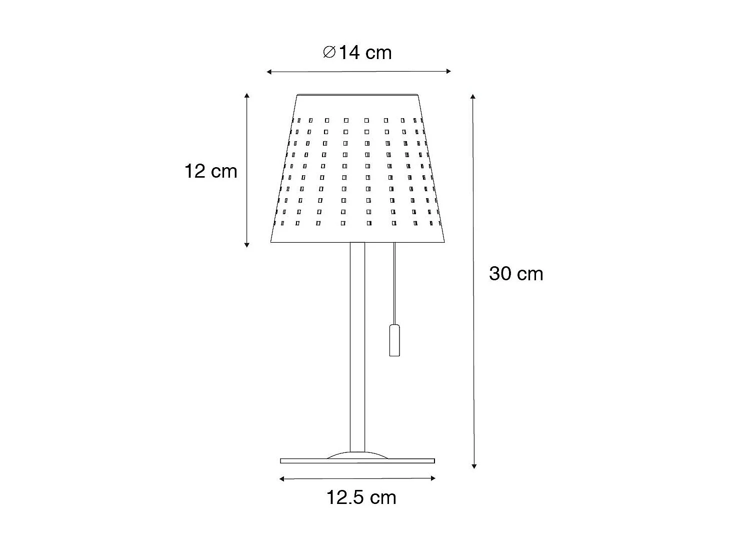 Lampe de table d'extérieur blanche avec LED dimmable en 3 étapes rechargeable et solaire - Ferre