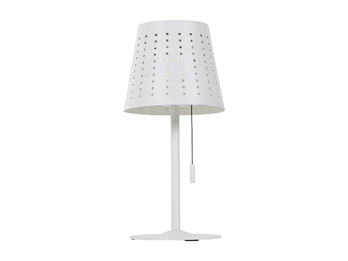 Lampe de table d'extérieur blanche avec LED dimmable en 3 étapes rechargeable et solaire - Ferre